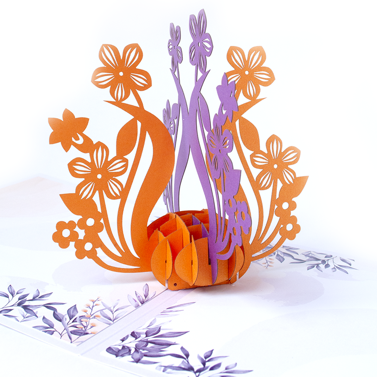 Объемная 3D открытка «Яркие цветы»