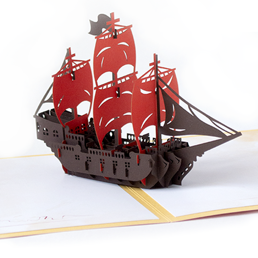 Объемная 3D открытка «Алые паруса»