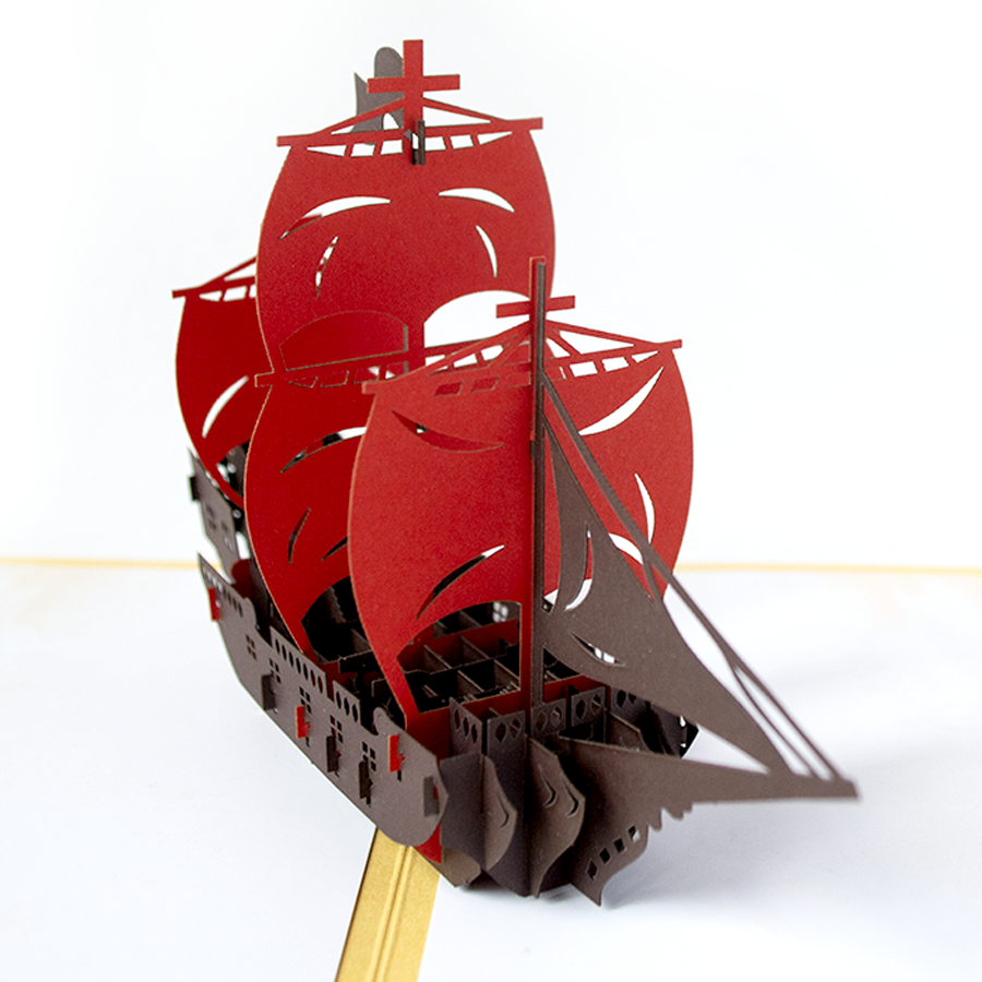 Объемная 3D открытка «Алые паруса»