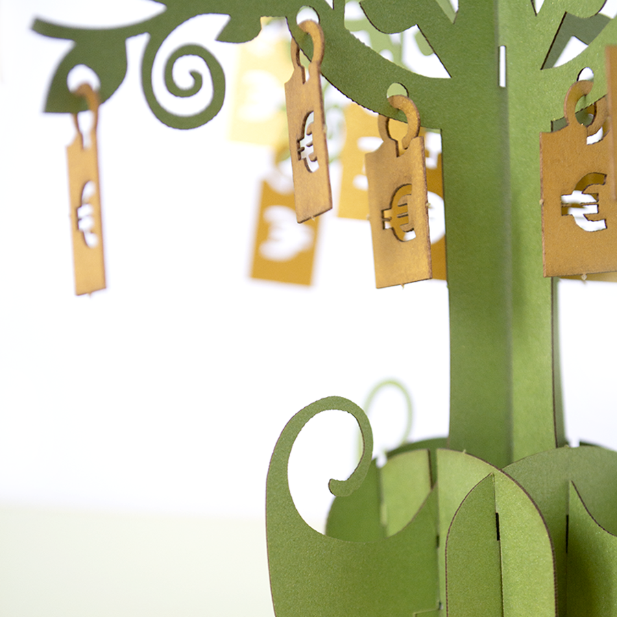 Объемная 3D открытка «Денежное дерево»
