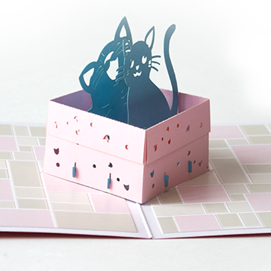 Объемная 3D открытка «Котята»