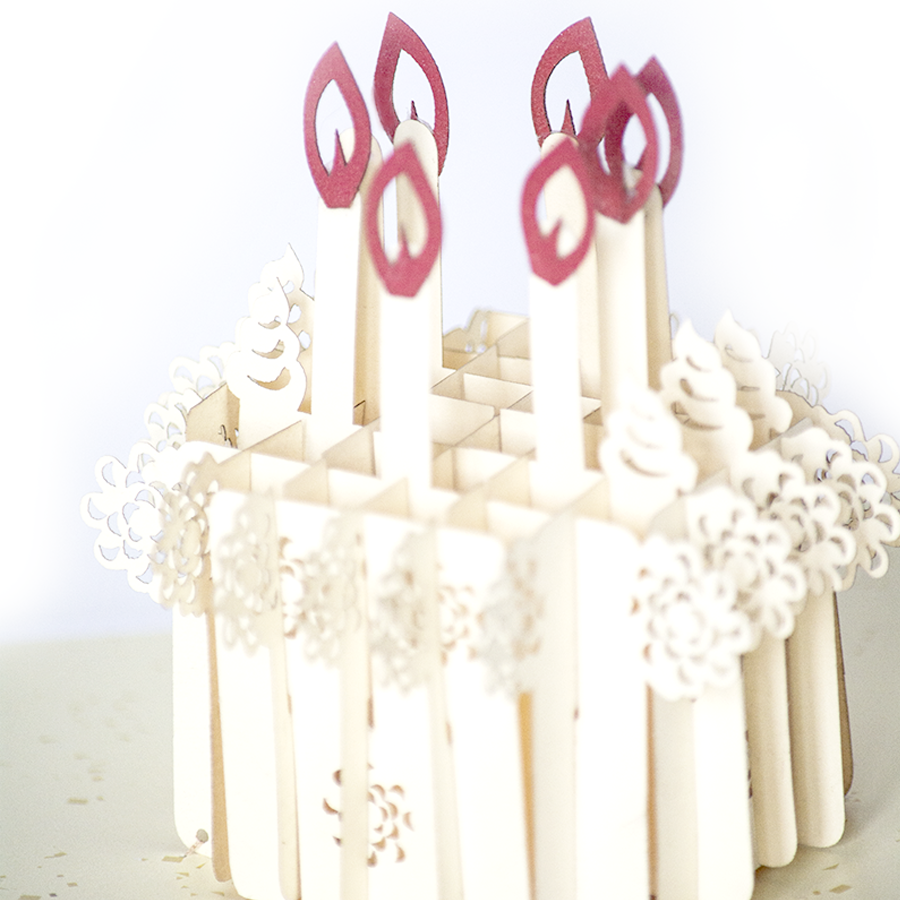 Объемная 3D открытка «Кремовый торт»