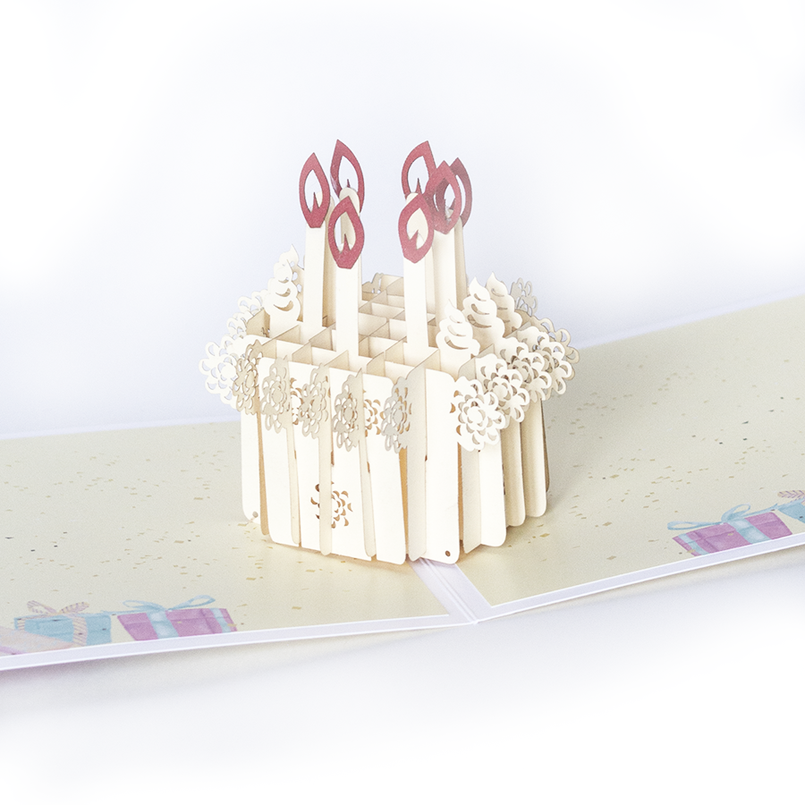 Объемная 3D открытка «Кремовый торт»
