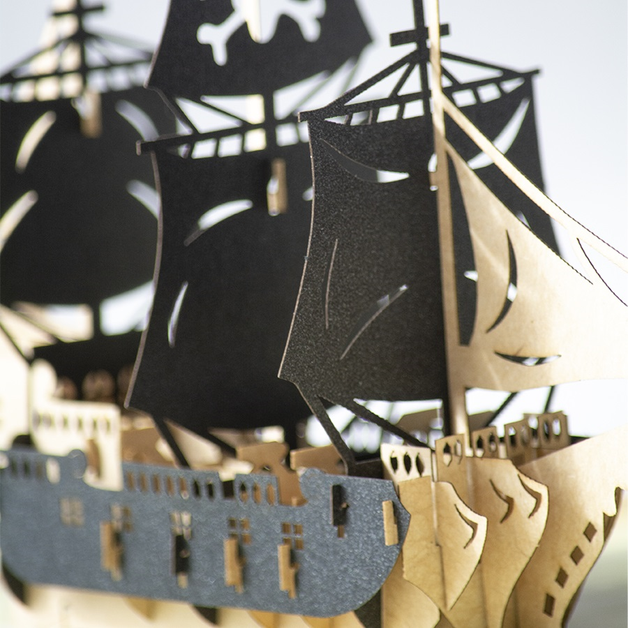 Объемная 3D открытка «Пиратский корабль»