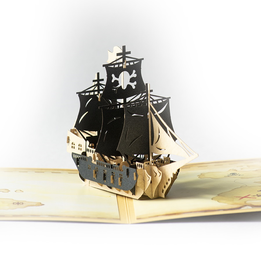 Объемная 3D открытка «Пиратский корабль»