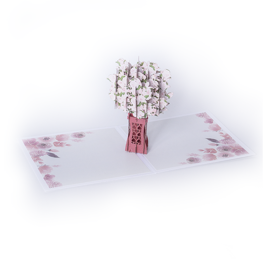 Объемная 3D открытка «Розовые розы»