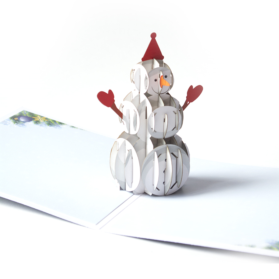 Объемная 3D открытка «Снеговик»