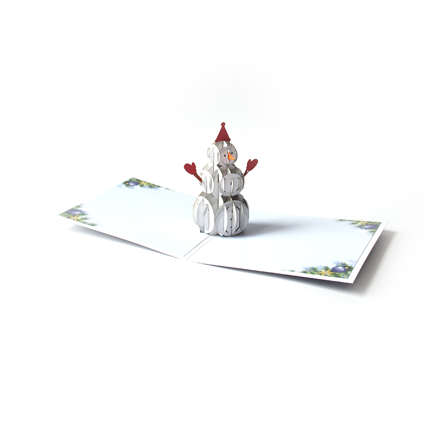 Объемная 3D открытка «Снеговик»